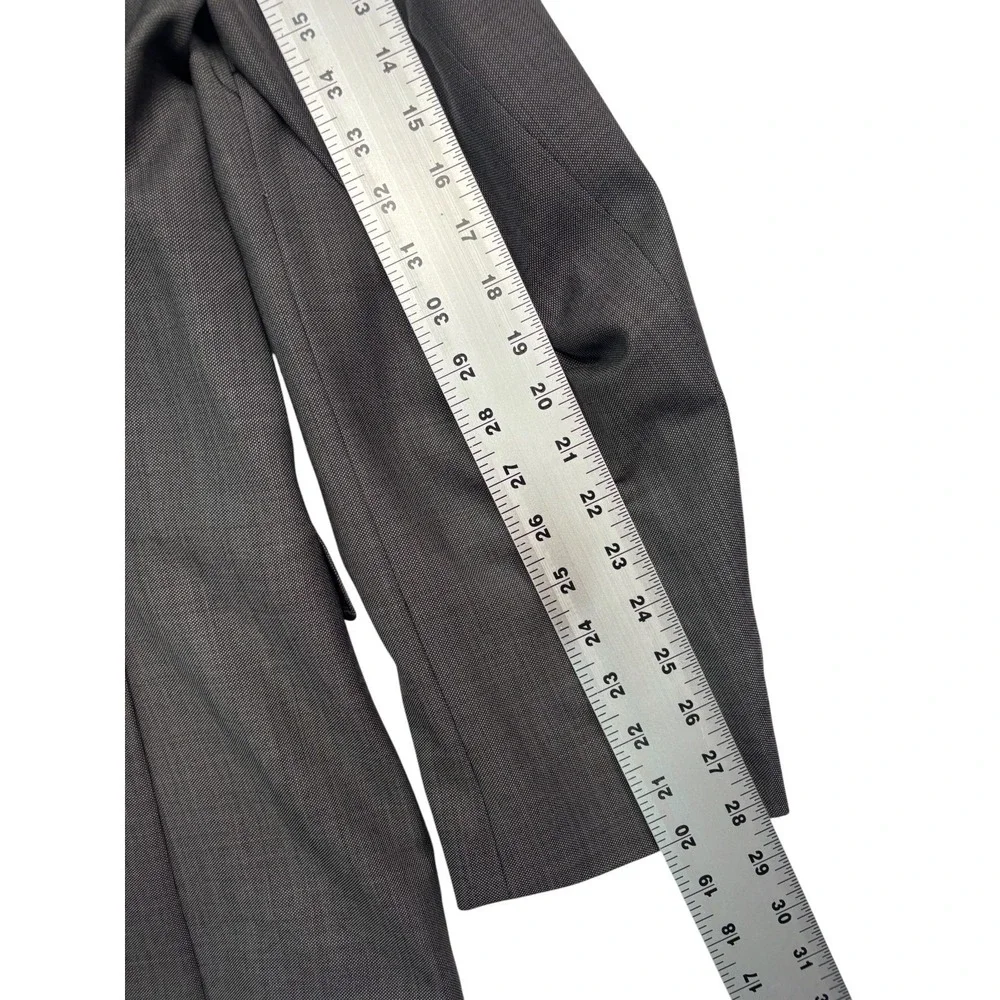 Calvin Klein 48XL 48L 40x34 Gray 2pc Pant Suit 100% Wool Slim Fit Flat Front